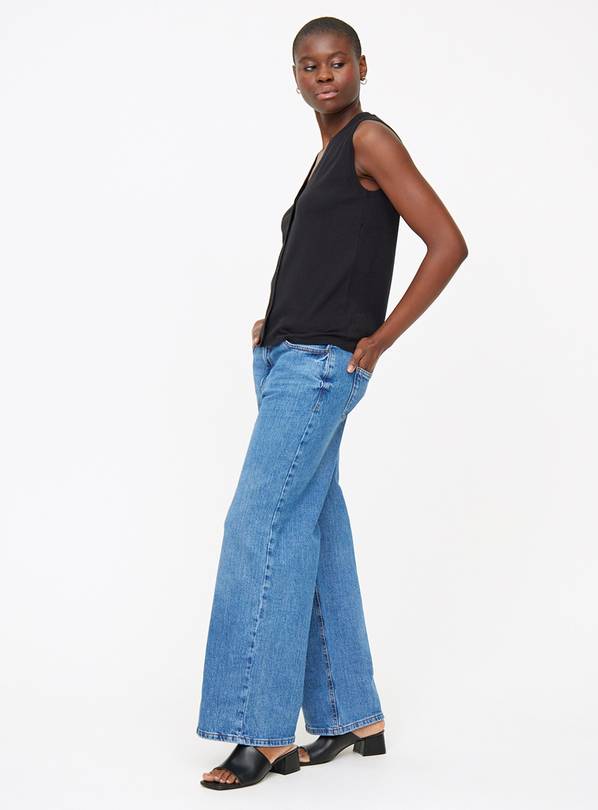 Mid Denim Wide Leg Jeans  12L